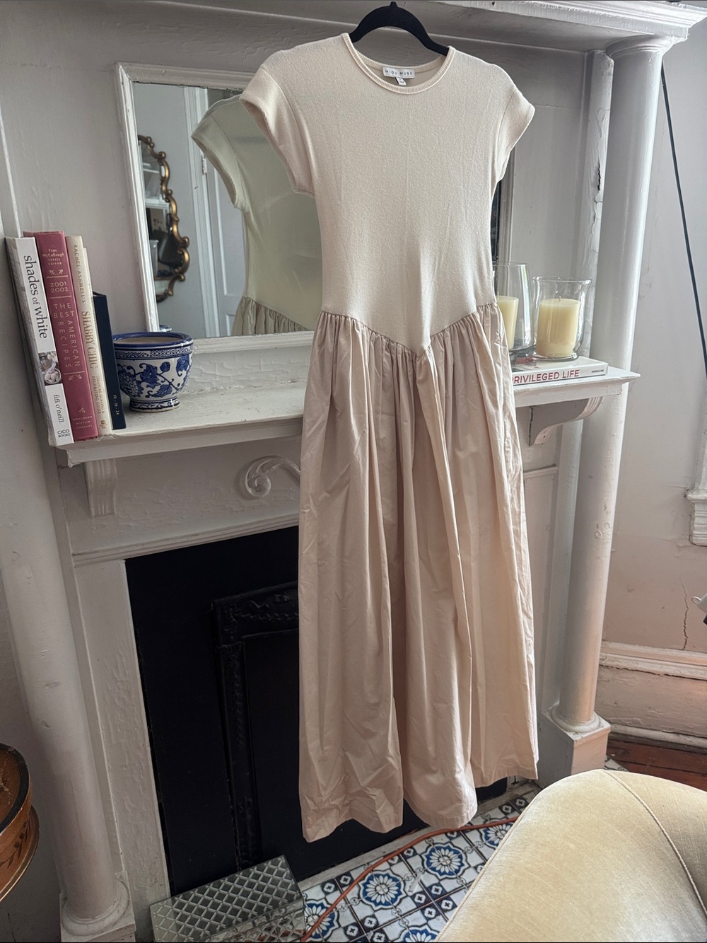 Miou Muse Rib & Woven Dress combo with pockets
